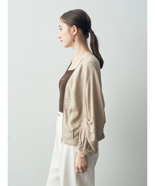 YECCA VECCA（イェッカヴェッカ）の「レーヨン麻ZIPジャケット（その他アウター・レディース・ベージュ/スモーキーグリーン系/ブラック・FREE）」の9枚目の写真