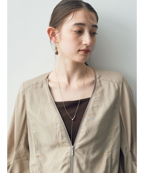 YECCA VECCA（イェッカヴェッカ）の「レーヨン麻ZIPジャケット（その他アウター・レディース・ベージュ/スモーキーグリーン系/ブラック・FREE）」の11枚目の写真
