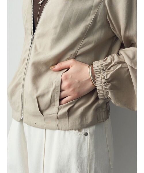 YECCA VECCA（イェッカヴェッカ）の「レーヨン麻ZIPジャケット（その他アウター・レディース・ベージュ/スモーキーグリーン系/ブラック・FREE）」の12枚目の写真