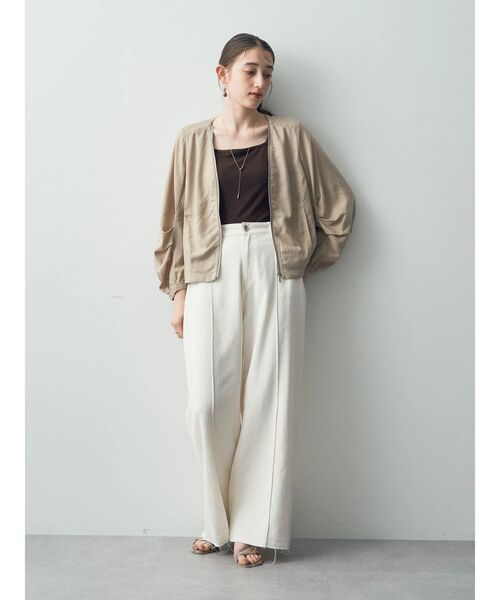 YECCA VECCA（イェッカヴェッカ）の「レーヨン麻ZIPジャケット（その他アウター・レディース・ベージュ/スモーキーグリーン系/ブラック・FREE）」の15枚目の写真