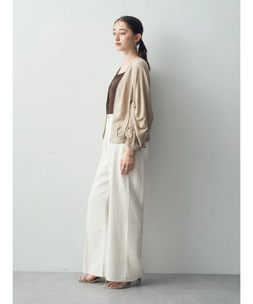 YECCA VECCA（イェッカヴェッカ）の「レーヨン麻ZIPジャケット（その他アウター・レディース・ベージュ/スモーキーグリーン系/ブラック・FREE）」の17枚目の写真