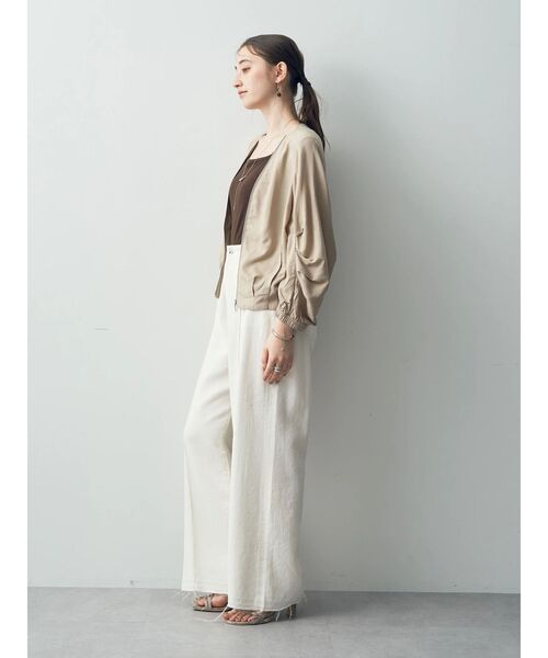 YECCA VECCA（イェッカヴェッカ）の「レーヨン麻ZIPジャケット（その他アウター・レディース・ベージュ/スモーキーグリーン系/ブラック・FREE）」の18枚目の写真