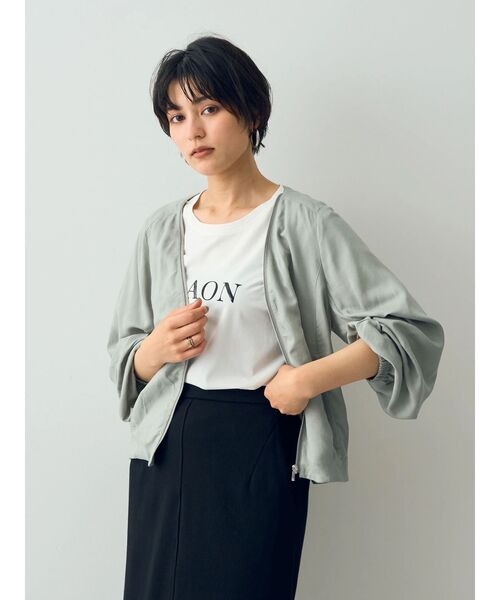 YECCA VECCA（イェッカヴェッカ）の「レーヨン麻ZIPジャケット（その他アウター・レディース・ベージュ/スモーキーグリーン系/ブラック・FREE）」の22枚目の写真