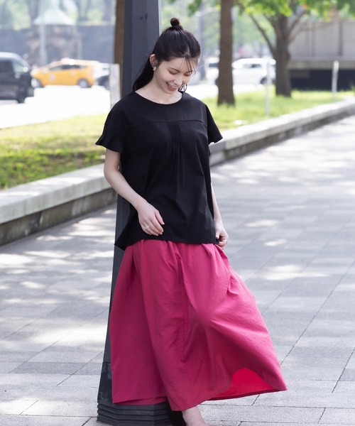 HusHusH（ハッシュアッシュ）の「【 UVカット 吸水速乾 】 HusHusH ハッシュアッシュ フレアスリーブTシャツ（Tシャツ/カットソー・レディース・チャコールグレー/ブラック/ホワイト・M/L）」の6枚目の写真