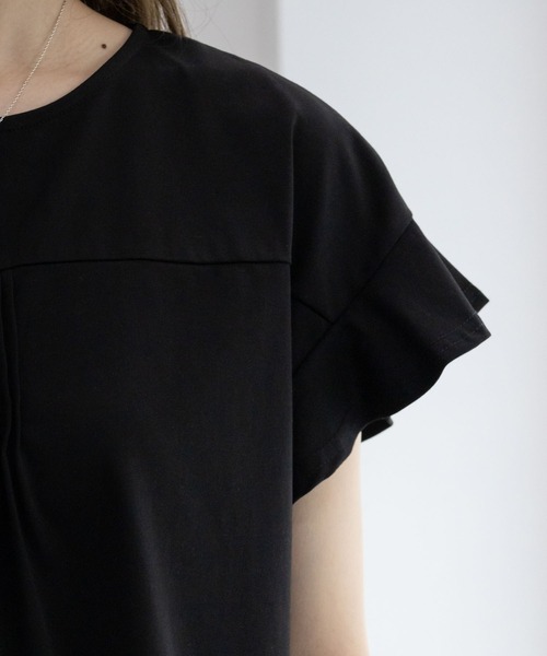 HusHusH（ハッシュアッシュ）の「【 UVカット 吸水速乾 】 HusHusH ハッシュアッシュ フレアスリーブTシャツ（Tシャツ/カットソー・レディース・チャコールグレー/ブラック/ホワイト・M/L）」の14枚目の写真