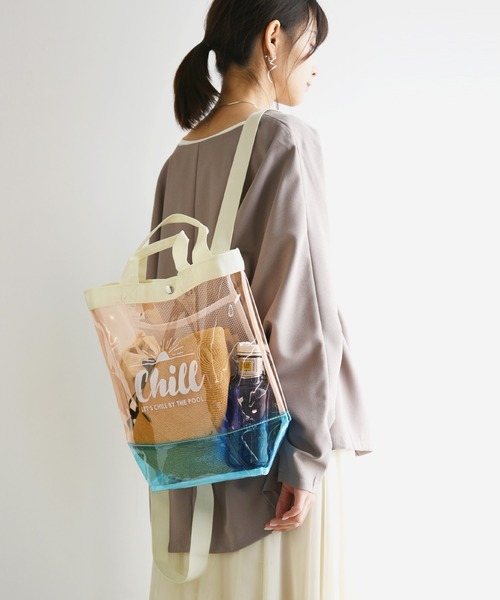 and it_（アンドイット）の「キッズクリア配色2wayリュック（バックパック/リュック・キッズ・オレンジ/ラベンダー/スカイブルー/アイボリー/ピンク・FREE）」の6枚目の写真