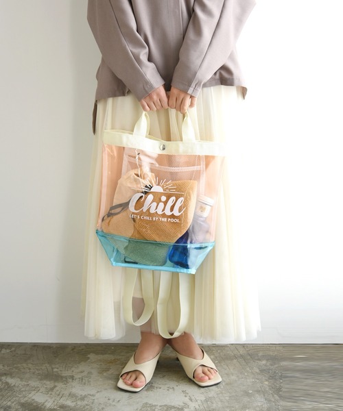 and it_（アンドイット）の「キッズクリア配色2wayリュック（バックパック/リュック・キッズ・オレンジ/ラベンダー/スカイブルー/アイボリー/ピンク・FREE）」の7枚目の写真