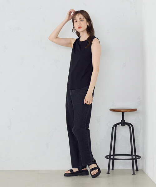 COMME CA ISM（コムサイズム）の「タンクトップ（タンクトップ・レディース・ホワイト/ブラック・MEDIUM/LARGE）」の5枚目の写真