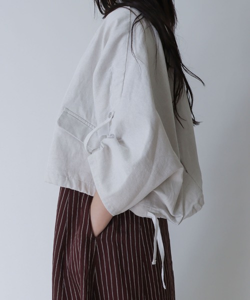 2way collar linen denim blouson(2wayカラーリネンデニムブルゾン)