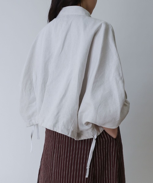 2way collar linen denim blouson(2wayカラーリネンデニムブルゾン)
