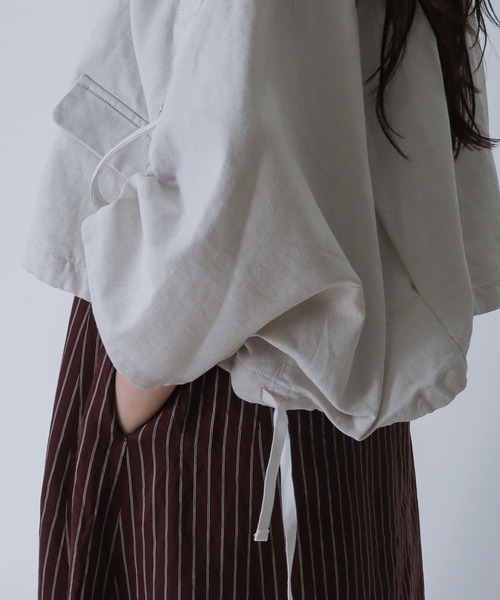 2way collar linen denim blouson(2wayカラーリネンデニムブルゾン)