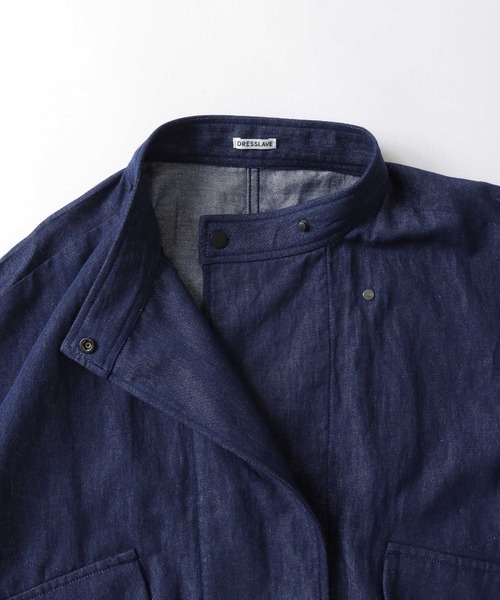 2way collar linen denim blouson(2wayカラーリネンデニムブルゾン)