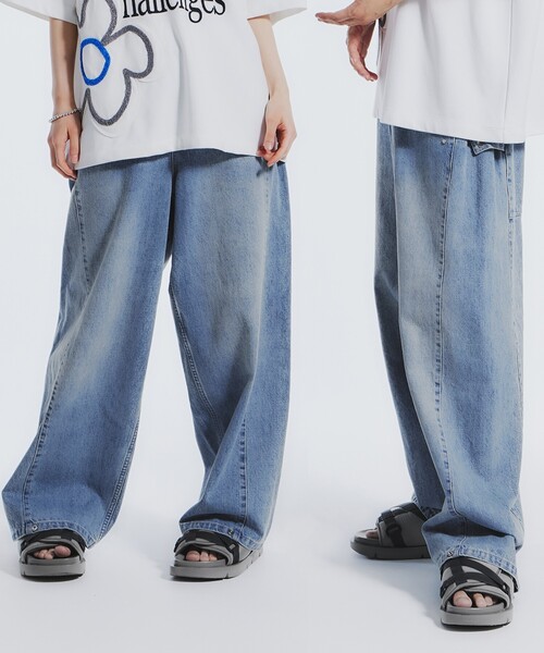 tk.TAKEO KIKUCHI（ティーケータケオキクチ）の「◆サイドコンバーチブルデニム（デニムパンツ・メンズ・チャコールグレー/ブルー・02/03）」の2枚目の写真