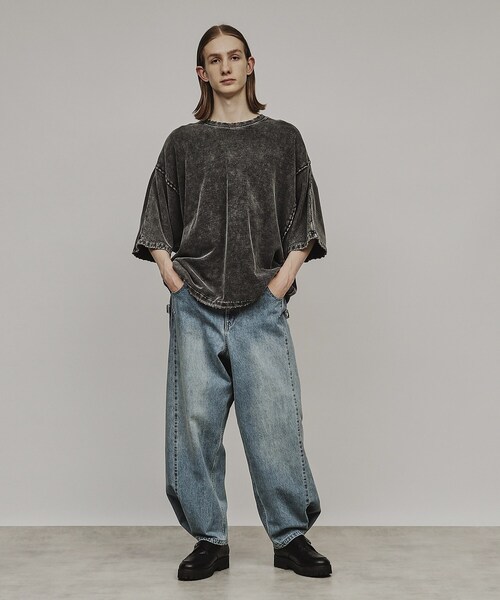 tk.TAKEO KIKUCHI（ティーケータケオキクチ）の「◆サイドコンバーチブルデニム（デニムパンツ・メンズ・チャコールグレー/ブルー・02/03）」の6枚目の写真