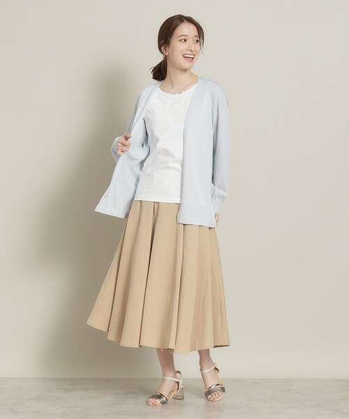 ITS'DEMO（イッツデモ）の「◆【UV／冷感／アンチピリング／手洗い可】着流しニットカーディガン（カーディガン/ボレロ・レディース・ブルー/ブラック/オフホワイト/サックスブルー/ベージュ・00）」の13枚目の写真