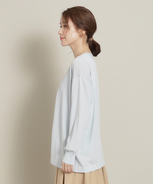 ITS'DEMO（イッツデモ）の「◆【UV／冷感／アンチピリング／手洗い可】着流しニットカーディガン（カーディガン/ボレロ・レディース・ブルー/ブラック/オフホワイト/サックスブルー/ベージュ・00）」の10枚目の写真