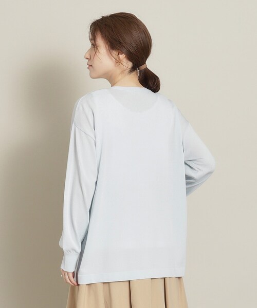 ITS'DEMO（イッツデモ）の「◆【UV／冷感／アンチピリング／手洗い可】着流しニットカーディガン（カーディガン/ボレロ・レディース・ブルー/ブラック/オフホワイト/サックスブルー/ベージュ・00）」の9枚目の写真