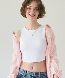 【WEB限定セール】カップ付きラウンドヘムタンクトップ
