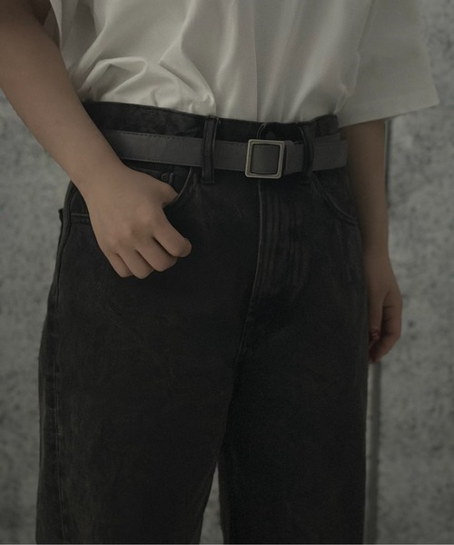 Burner(バーナー)の「【OKUOKU 0909】スクエアバックル 穴なし ベルト oku-belt-583805223127-7 N(ベルト・メンズ・ブラウン/ブラック/グレー・FREE)」の3枚目の写真