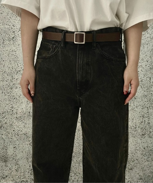 Burner(バーナー)の「【OKUOKU 0909】スクエアバックル 穴なし ベルト oku-belt-583805223127-7 N(ベルト・メンズ・ブラウン/ブラック/グレー・FREE)」の13枚目の写真