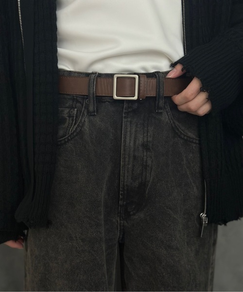 Burner(バーナー)の「【OKUOKU 0909】スクエアバックル 穴なし ベルト oku-belt-583805223127-7 N(ベルト・メンズ・ブラウン/ブラック/グレー・FREE)」の14枚目の写真