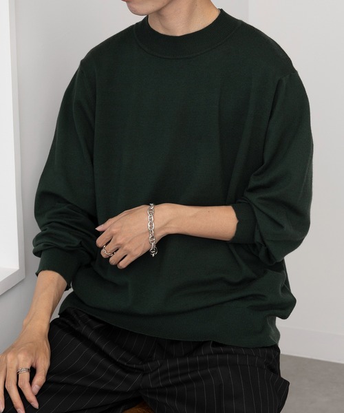 セール】【MAISON CLUB】Super High Gauge Mock Neck Knit / スーパー