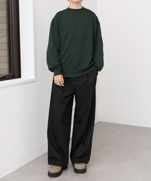 セール】【MAISON CLUB】Super High Gauge Mock Neck Knit / スーパー