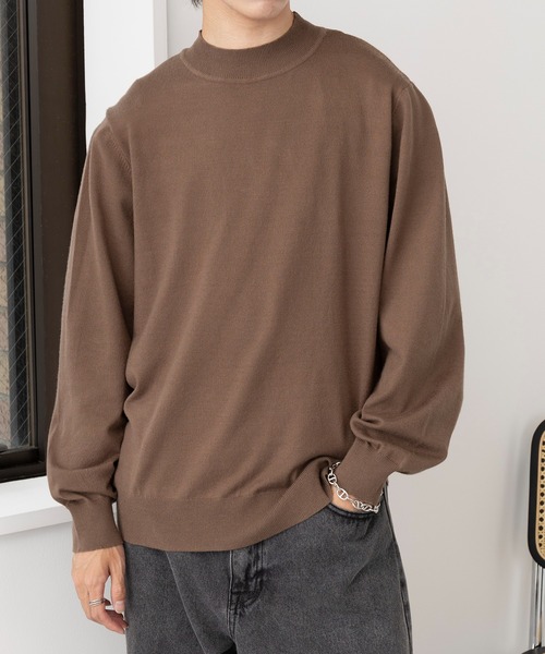 セール】【MAISON CLUB】Super High Gauge Mock Neck Knit / スーパー