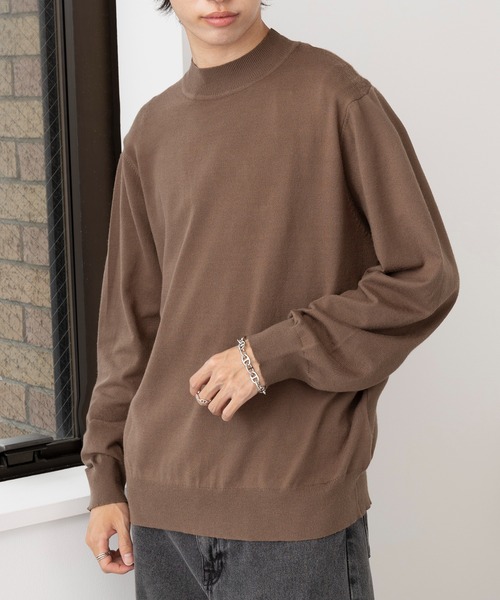 セール】【MAISON CLUB】Super High Gauge Mock Neck Knit / スーパー