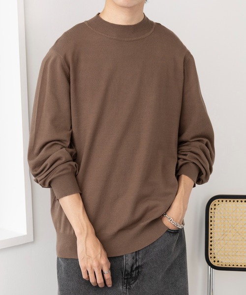 MAISON CLUB(メゾンクラブ)の「【MAISON CLUB】Super High Gauge Mock Neck Knit / スーパーハイゲージモックネックニット セーター(ニット/セーター・メンズ・グリーン/ブラウン/ネイビー/グレー/ブラック・FREE)」の16枚目の写真
