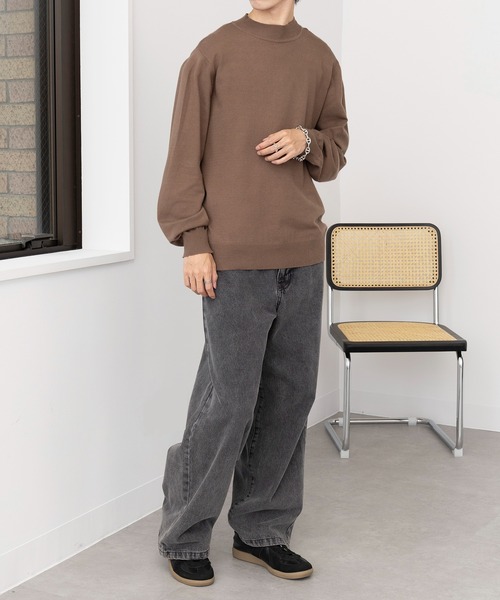 セール】【MAISON CLUB】Super High Gauge Mock Neck Knit / スーパー