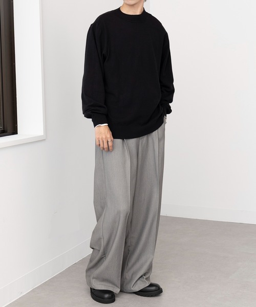 セール】【MAISON CLUB】Super High Gauge Mock Neck Knit / スーパー