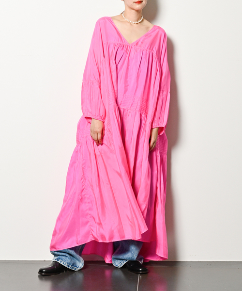 ANAAK(アナーク)の「ANAAK AIRI MAXI DRESS SS24-D0122DH-S:ワンピース(ワンピース・レディース・ピンク・X-SMALL)」の1枚目の写真