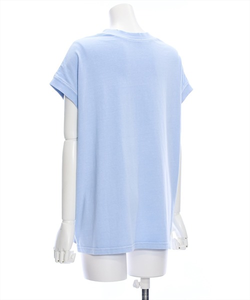 clear(クリア)の「フレンチスリーブプリントTシャツ(Tシャツ/カットソー・レディース・アイボリー/サックスブルー/チャコールグレー・F)」の6枚目の写真