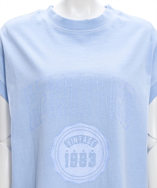 clear(クリア)の「フレンチスリーブプリントTシャツ(Tシャツ/カットソー・レディース・アイボリー/サックスブルー/チャコールグレー・F)」の9枚目の写真