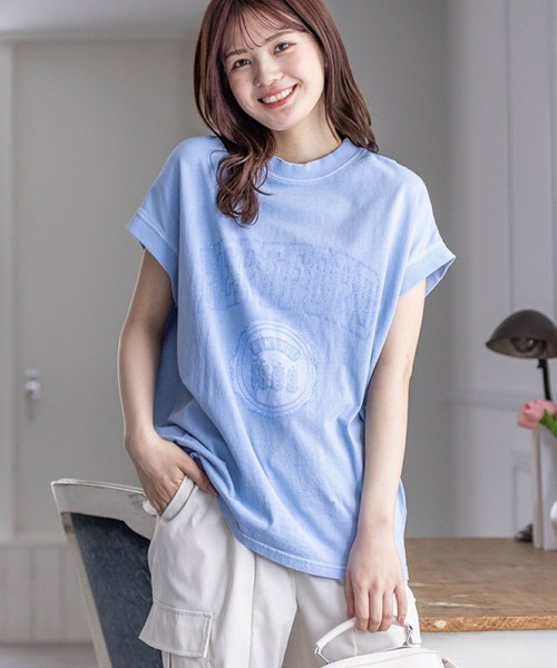 clear(クリア)の「フレンチスリーブプリントTシャツ(Tシャツ/カットソー・レディース・アイボリー/サックスブルー/チャコールグレー・F)」の21枚目の写真