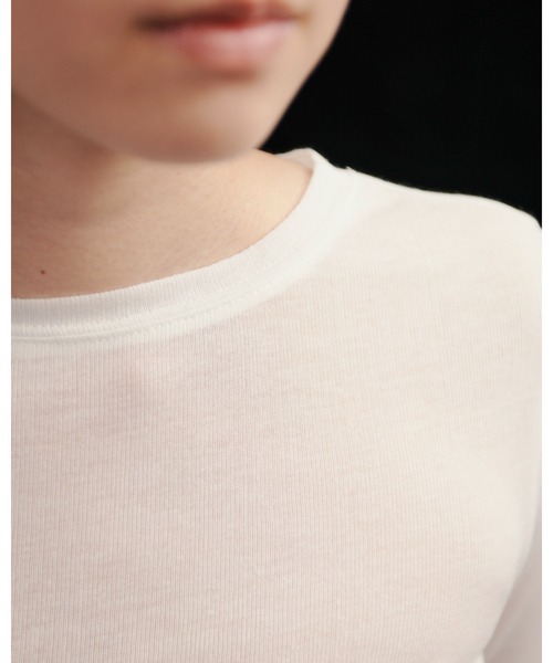 kiehtova（キエトヴァ）の「【kiehtova】sheer long tops シアー ロング トップス　カットソー（Tシャツ/カットソー・レディース・カーキ/ブルー/ブラック/ホワイト/グレー・FREE）」の10枚目の写真