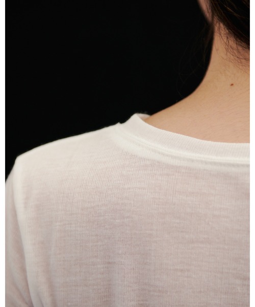 kiehtova（キエトヴァ）の「【kiehtova】sheer long tops シアー ロング トップス　カットソー（Tシャツ/カットソー・レディース・カーキ/ブルー/ブラック/ホワイト/グレー・FREE）」の11枚目の写真