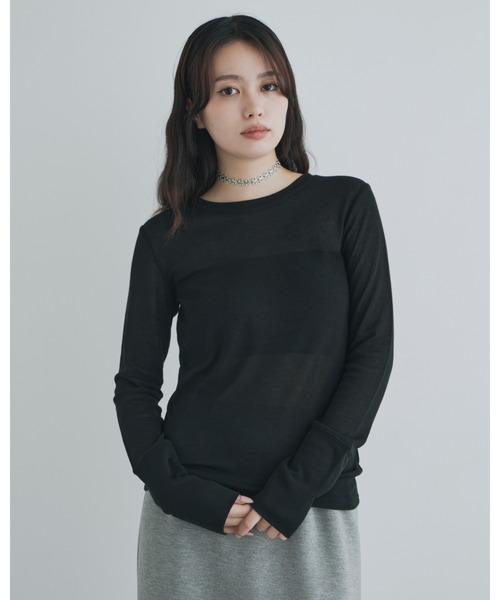 kiehtova】sheer long tops シアー ロング トップス カットソー