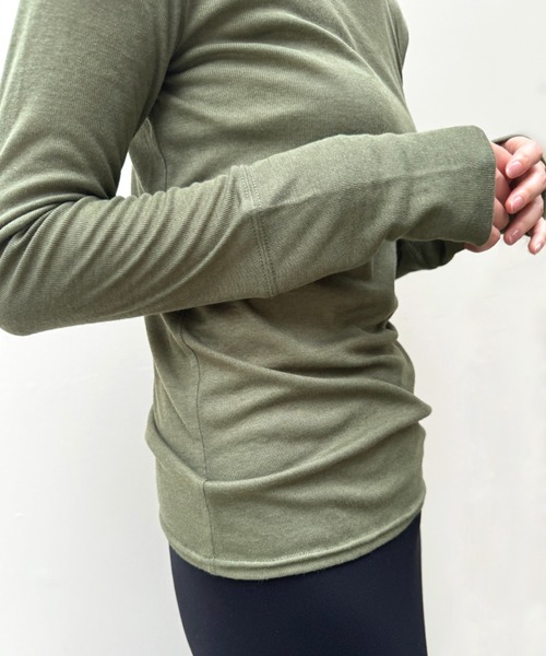 kiehtova（キエトヴァ）の「【kiehtova】sheer long tops シアー ロング トップス　カットソー（Tシャツ/カットソー・レディース・カーキ/ブルー/ブラック/ホワイト/グレー・FREE）」の14枚目の写真