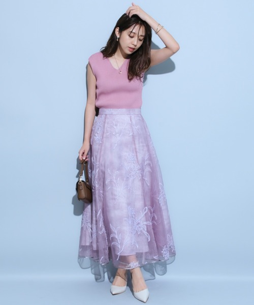 JUSGLITTY（ジャスグリッティー）の「ヴェールラメ刺繍スカート（スカート・レディース・ピンク系その他/ブルー・0/2/1）」の14枚目の写真