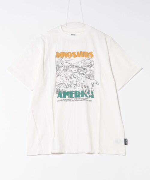 BREEZE(ブリーズ)の「福井県立恐竜博物館コラボ アニバーサリーTシャツ(大人)(Tシャツ/カットソー・メンズ・ベージュ/ブラック/オフホワイト・SMALL/MEDIUM/LARGE)」の1枚目の写真