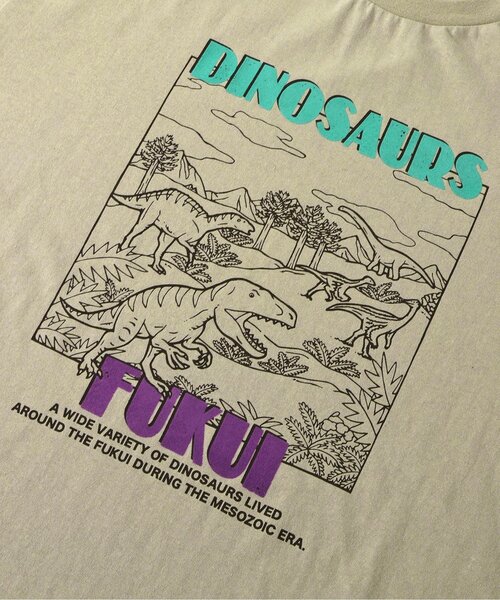 BREEZE(ブリーズ)の「福井県立恐竜博物館コラボ アニバーサリーTシャツ(大人)(Tシャツ/カットソー・メンズ・ベージュ/ブラック/オフホワイト・SMALL/MEDIUM/LARGE)」の16枚目の写真