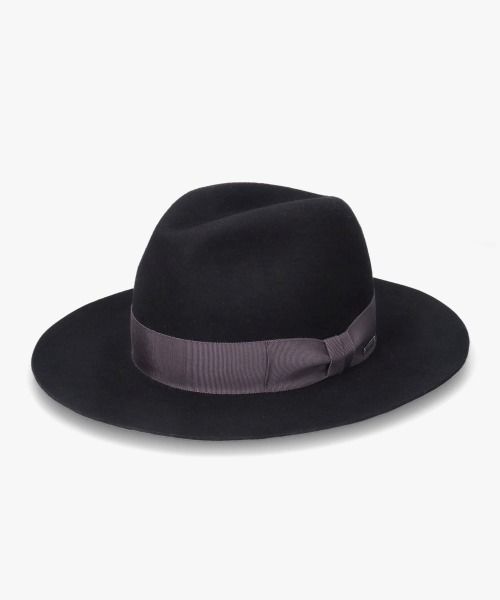 OVERRIDE（オーバーライド）の「OVERRIDE  FELT FEDORA L.BRIM / オーバーライド（ハット・メンズ・ブラウン/ブラック・58cm/60cm）」の3枚目の写真