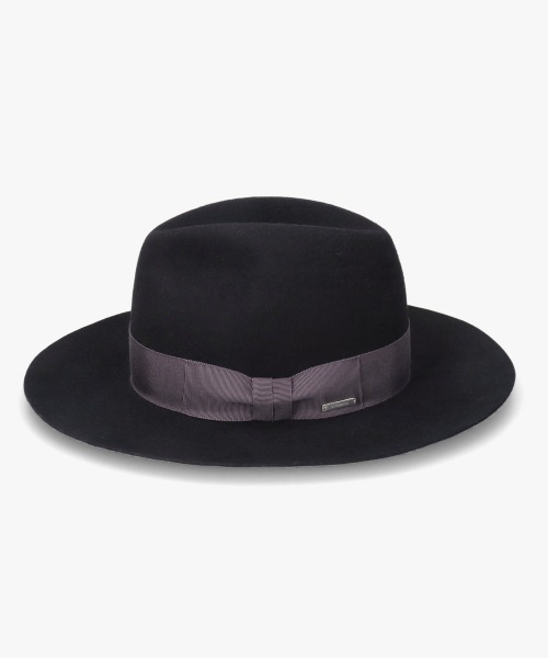 OVERRIDE（オーバーライド）の「OVERRIDE  FELT FEDORA L.BRIM / オーバーライド（ハット・メンズ・ブラウン/ブラック・58cm/60cm）」の5枚目の写真