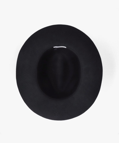 OVERRIDE（オーバーライド）の「OVERRIDE  FELT FEDORA L.BRIM / オーバーライド（ハット・メンズ・ブラウン/ブラック・58cm/60cm）」の7枚目の写真