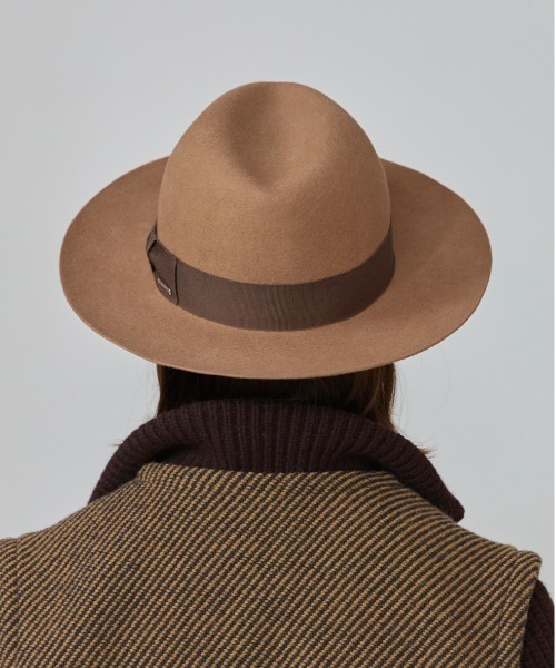 OVERRIDE（オーバーライド）の「OVERRIDE  FELT FEDORA L.BRIM / オーバーライド（ハット・メンズ・ブラウン/ブラック・58cm/60cm）」の16枚目の写真