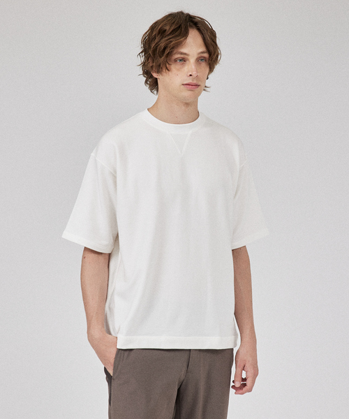 DESIGNWORKS(デザインワークス)の「【テンセルベア】 裏毛 半袖 Tシャツ(Tシャツ/カットソー・メンズ・チャコールグレー/グレー/オフホワイト/ブラック・46/48/50)」の2枚目の写真
