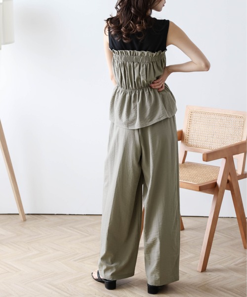 AMELY(エミリー)の「ギャザーベアトップセットアップ(セットアップ・レディース・ベージュ/オリーブ/ブラック・フリー)」の19枚目の写真
