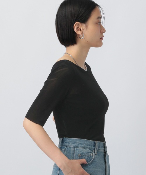 ベロアプルオーバー_5分袖（Tシャツ/カットソー）｜A part by